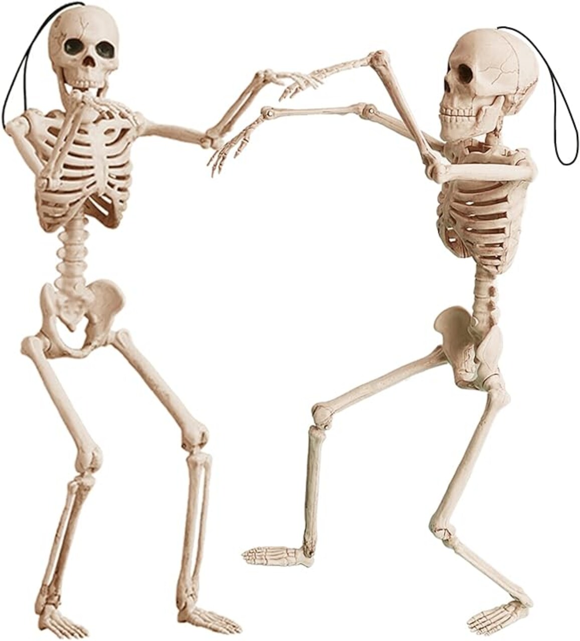 Halloween Skeleton Decorations Small for Kids: 16 Inch Posable Skeletons for Haunted House Party Indoor Decorations - Plastic Skeletons Spooky for Outdoor Graveyard Tree Porch Hanging